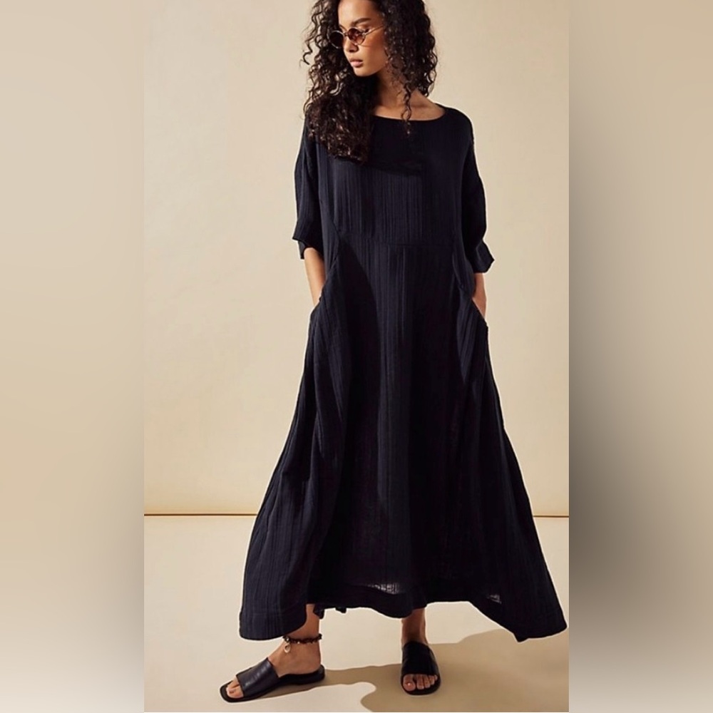 Free People Black Midi Dress